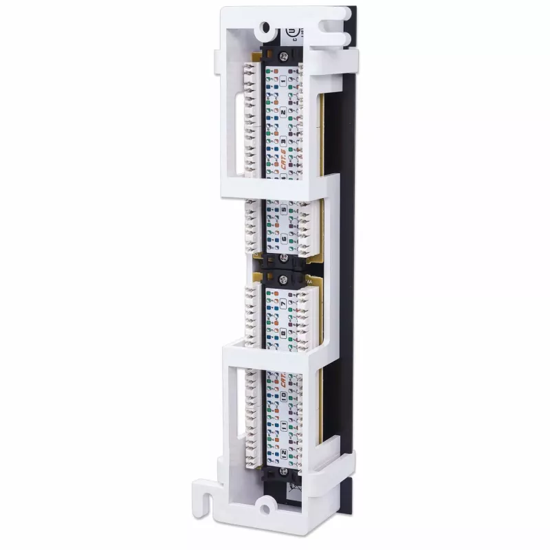 Patch panel Intellinet, Cat6, montagem na parede, UTP, 12 portas, preto