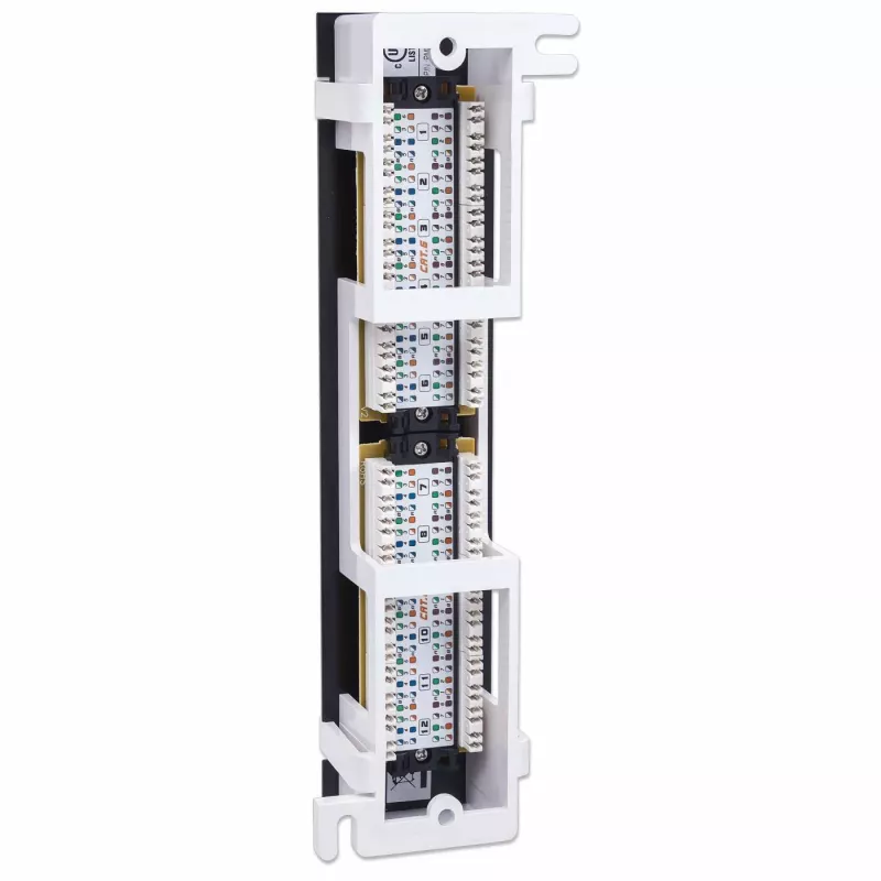 Patch panel Intellinet, Cat6, montagem na parede, UTP, 12 portas, preto