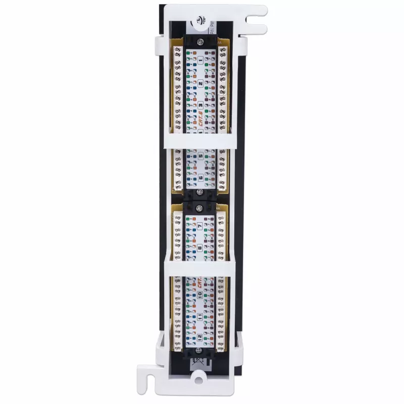 Patch panel Intellinet, Cat6, montagem na parede, UTP, 12 portas, preto