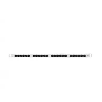 Patch panel LANBERG PPU6-0024-S, 24 portas Cat6, metal, 0,5 U, 440×22,3×99 mm