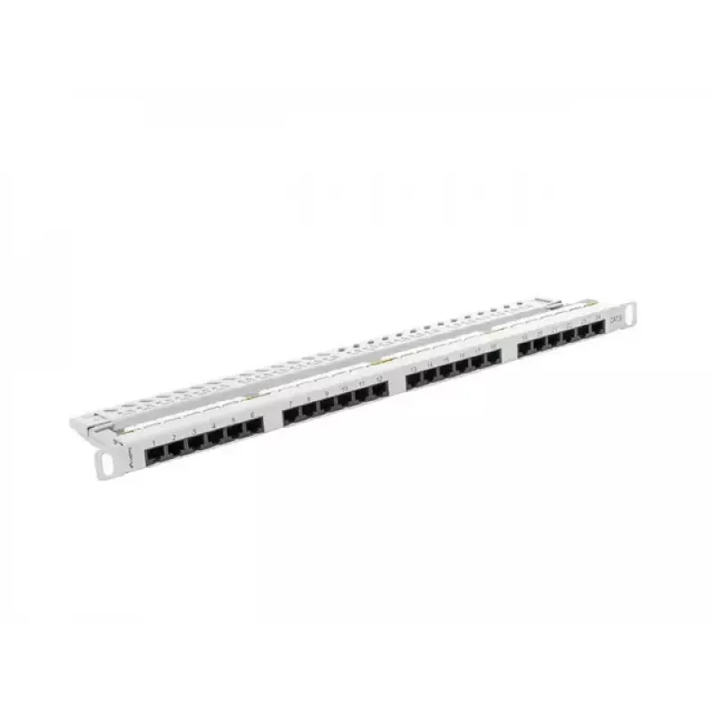 Lanberg PPU6-0024-S patch panel de 19 polegadas, 24 portas Cat6 UTP, 0,5U, cinzento