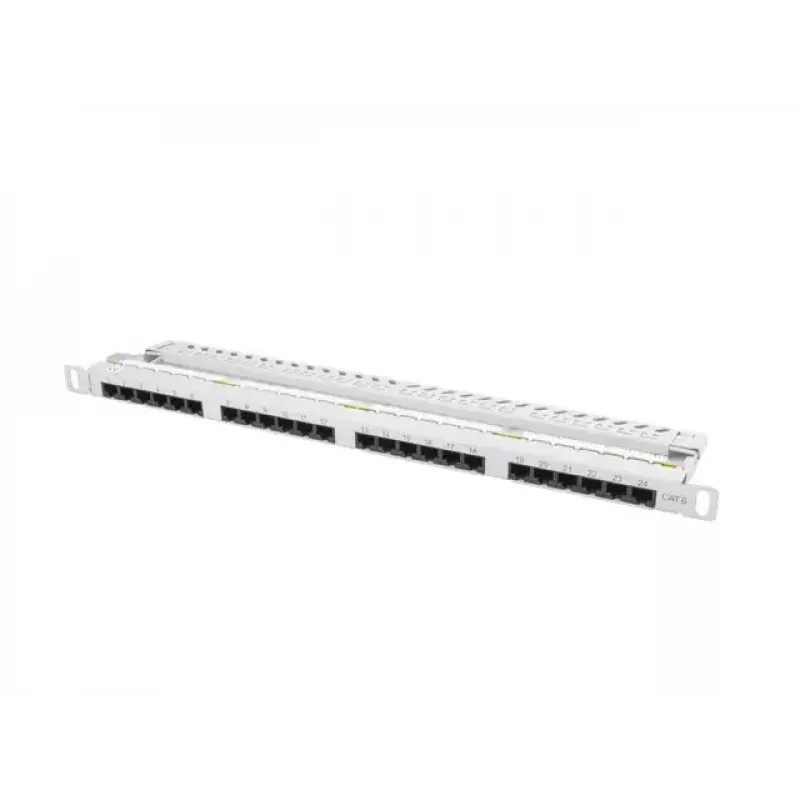 Lanberg PPU6-0024-S patch panel de 19 polegadas, 24 portas Cat6 UTP, 0,5U, cinzento