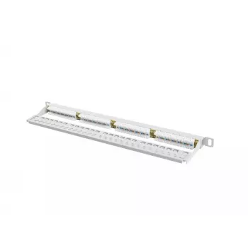 Patch panel LANBERG PPU6-0024-S, 24 portas Cat6, metal, 0,5 U, 440×22,3×99 mm