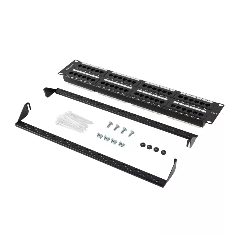 Acessório de rack Lanberg PPU6-2048-B 19 polegadas 2U 48 portas