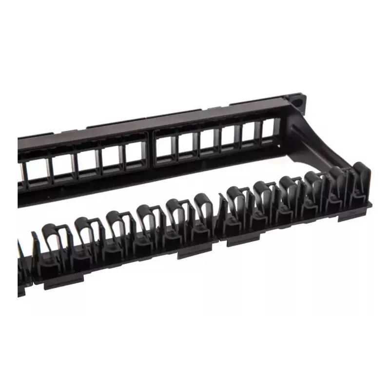 Patch panel modular Techly 24 posições UTP com módulos removíveis 1HE preto