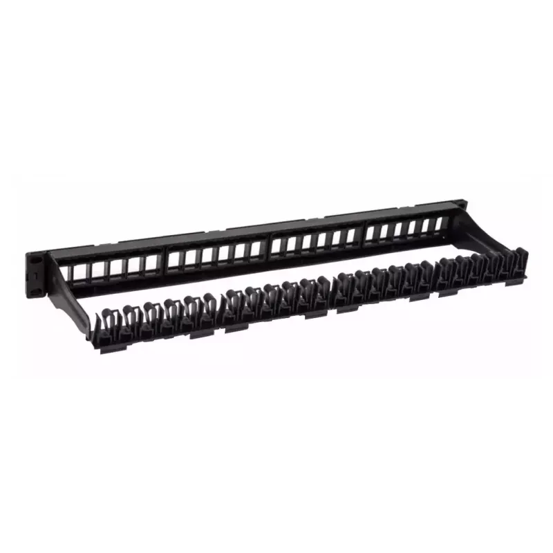 Patch panel modular Techly 24 posições UTP com módulos removíveis 1HE preto