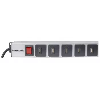 Unidade de distribuição de energia Intellinet montagem vertical em rack 16 portas USB-A