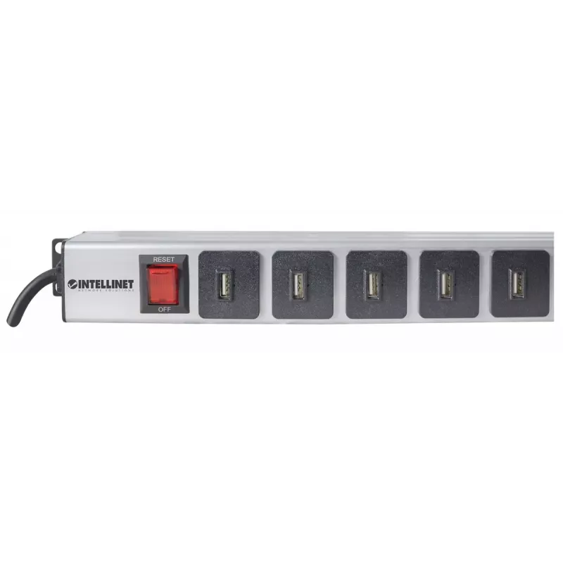 Unidade de distribuição de energia Intellinet montagem vertical em rack 16 portas USB-A
