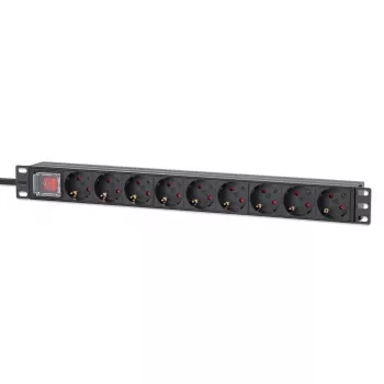 PDU para rack Intellinet 19 polegadas 1U 9 tomadas 16A ligar/desligar cabo de alimentação 2m