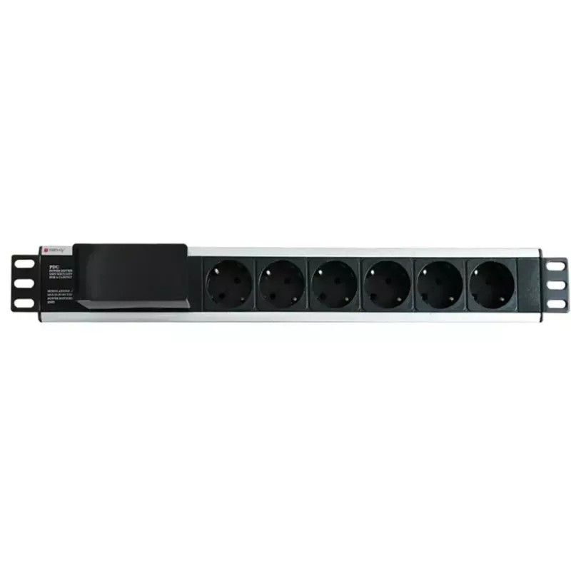 Régua de tomadas (PDU) Techly I-CASE STRIP-16SH 6 saídas AC 1.5HE preto, prateado