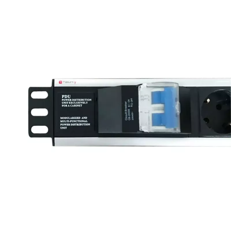 Régua de tomadas (PDU) Techly I-CASE STRIP-16SH 6 saídas AC 1.5HE preto, prateado