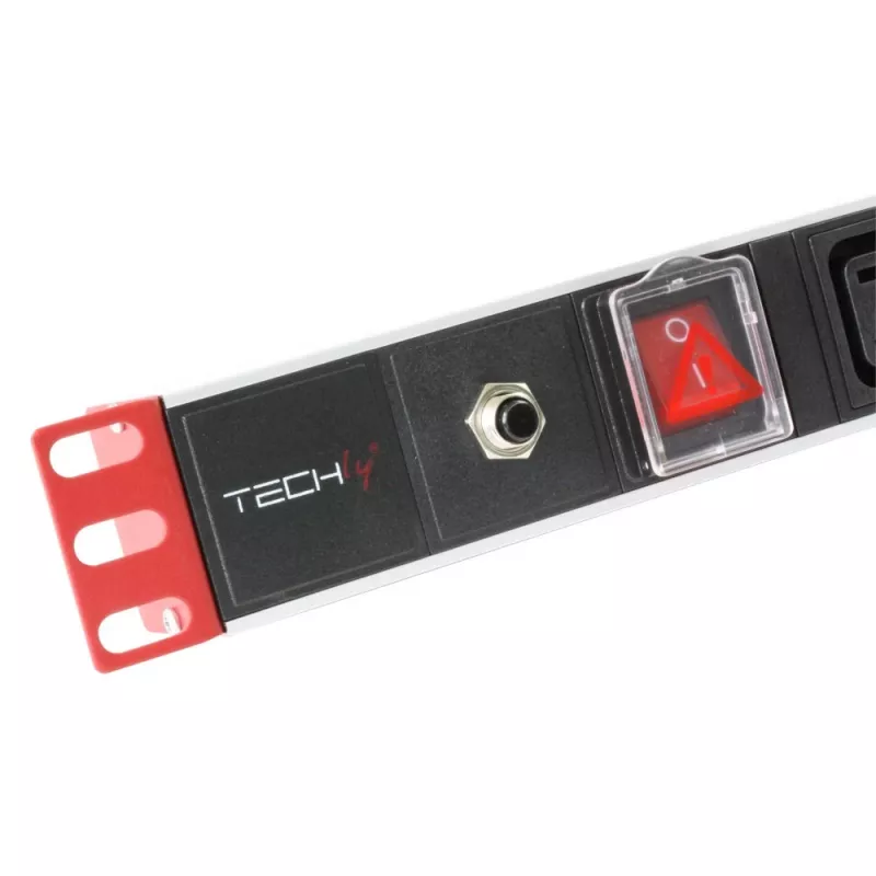 Régua de tomadas Techly Rack 19 polegadas Power Strip 1U 8 saídas C13