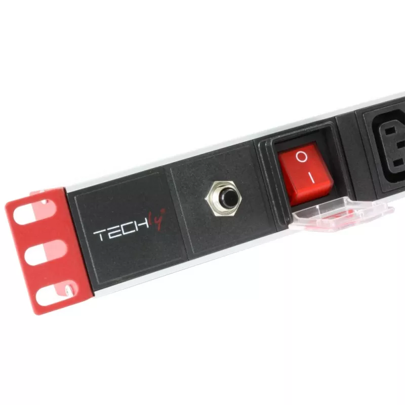 Régua de tomadas Techly Rack 19 polegadas Power Strip 1U 8 saídas C13