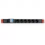 Unidade de distribuição de energia (PDU) Techly I-CASE STRIP-61UD 6 saídas AC 1U preto, vermelho