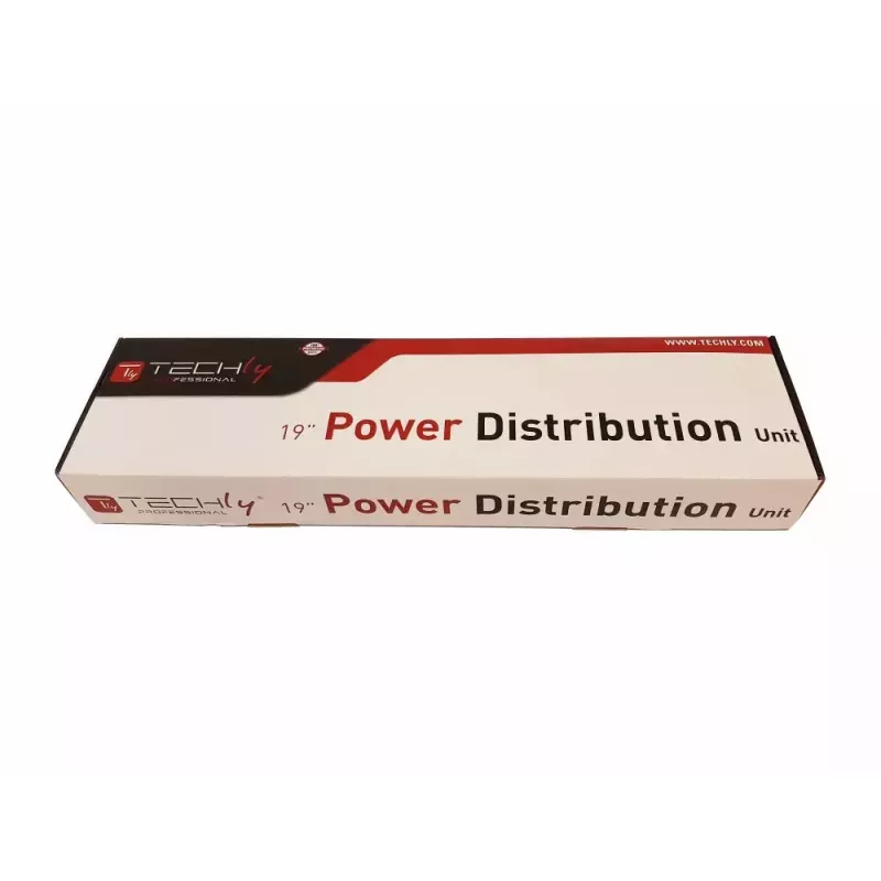 Régua de tomadas Techly 8 tomadas rack 19 polegadas com 8 interruptores ON/OFF 1,5HE