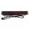 Régua de tomadas Techly 8 tomadas rack 19 polegadas com 8 interruptores ON/OFF 1,5HE