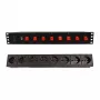 Régua de tomadas Techly 8 tomadas rack 19 polegadas com 8 interruptores ON/OFF 1,5HE