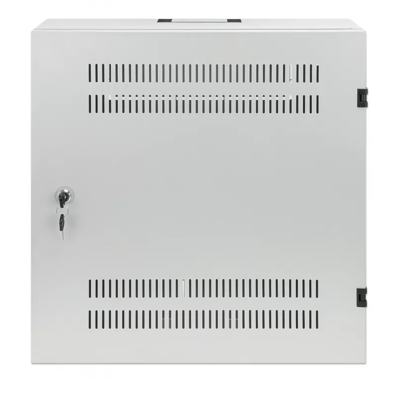 Intellinet 713641 armário de parede de perfil baixo de 19 polegadas, calhas 4U horizontais + 2U verticais, 170 mm (6,7 polegadas) de profundidade, 540x550 mm, porta com fechadura, 60 kg, IP20, cinzento RAL 7035