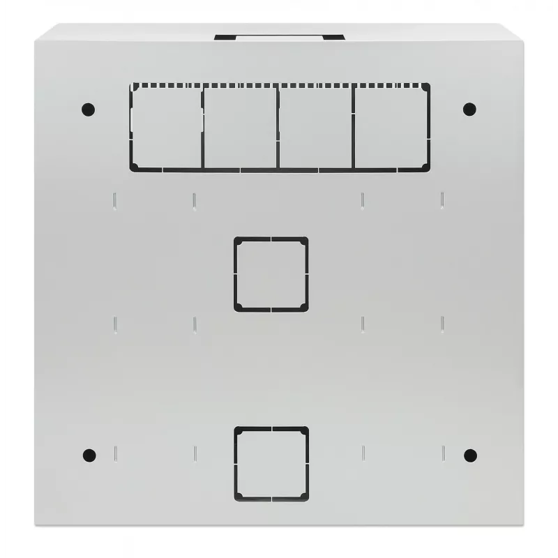 Intellinet 713641 armário de parede de perfil baixo de 19 polegadas, calhas 4U horizontais + 2U verticais, 170 mm (6,7 polegadas) de profundidade, 540x550 mm, porta com fechadura, 60 kg, IP20, cinzento RAL 7035