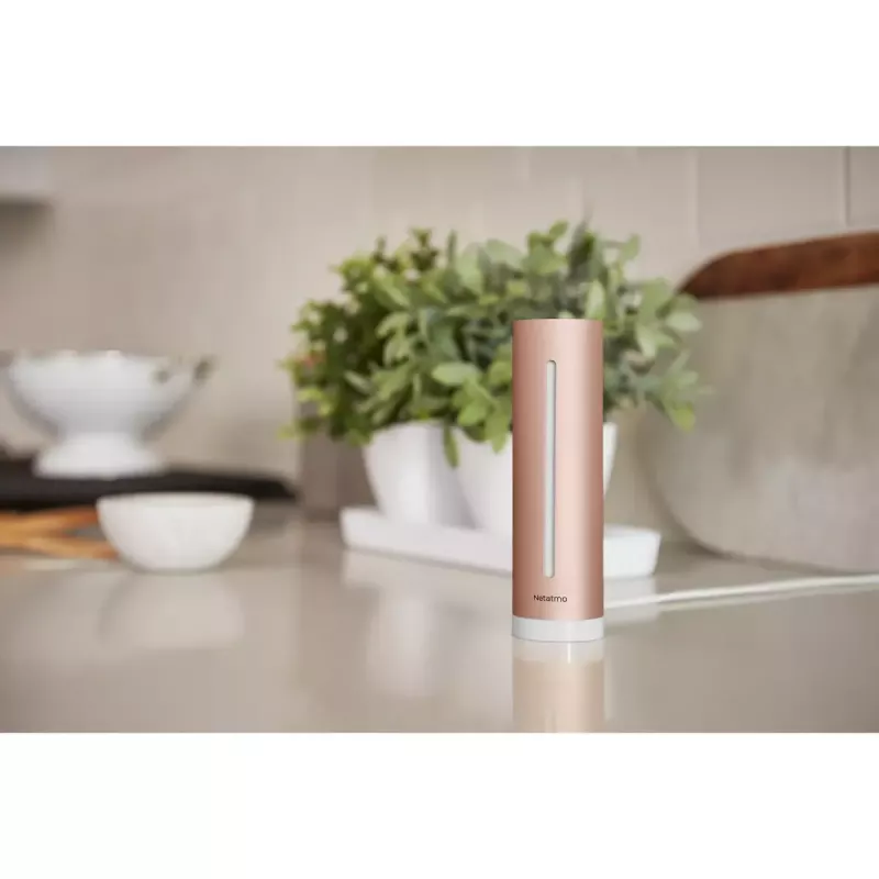 Netatmo NHC-EC Healthy Home Coach monitor inteligente de qualidade do ar interior, CO2 0–5000 ppm, humidade, temperatura, ruído 35–120 dB, Wi-Fi, Apple HomeKit, alimentação por rede elétrica