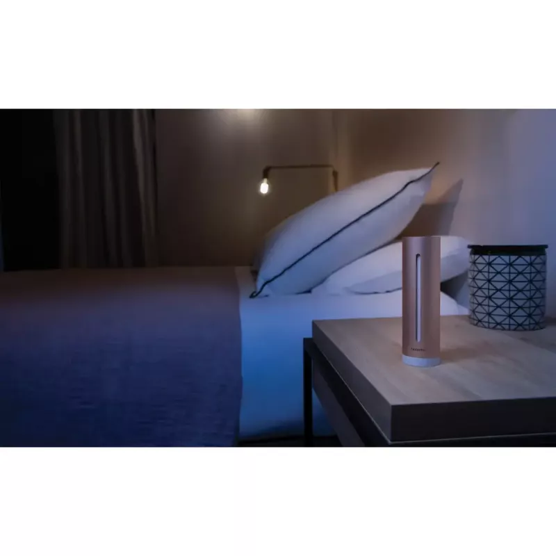 Netatmo NHC-EC Healthy Home Coach monitor inteligente de qualidade do ar interior, CO2 0–5000 ppm, humidade, temperatura, ruído 35–120 dB, Wi-Fi, Apple HomeKit, alimentação por rede elétrica