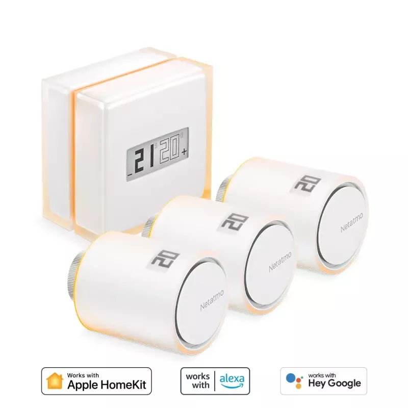 Netatmo Pack: Termostato inteligente + 3 válvulas de radiador inteligentes adicionais