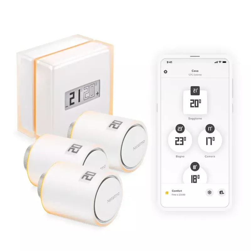 Netatmo Pack: Termostato inteligente + 3 válvulas de radiador inteligentes adicionais