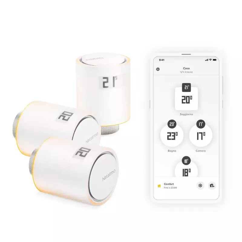 Válvulas de radiador inteligentes Netatmo Pack: 3 válvulas de radiador inteligentes adicionais