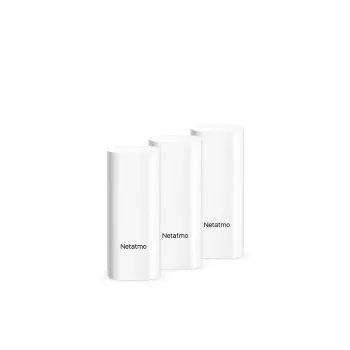 Sensor de porta/janela Netatmo DTG-EC sem fios resistente às intempéries 3 V (2×AAA), alcance 80 m, branco, conjunto de 3 unidades
