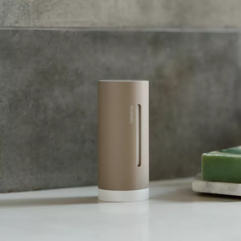 Estação meteorológica digital Netatmo NIM-S Sand — termómetro interior, higrómetro, qualidade do ar, alimentação por pilhas (AAA)