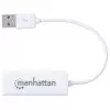 Manhattan 506731 adaptador de USB 2.0 para Fast Ethernet, de USB para RJ45, 10/100 Mbps, branco