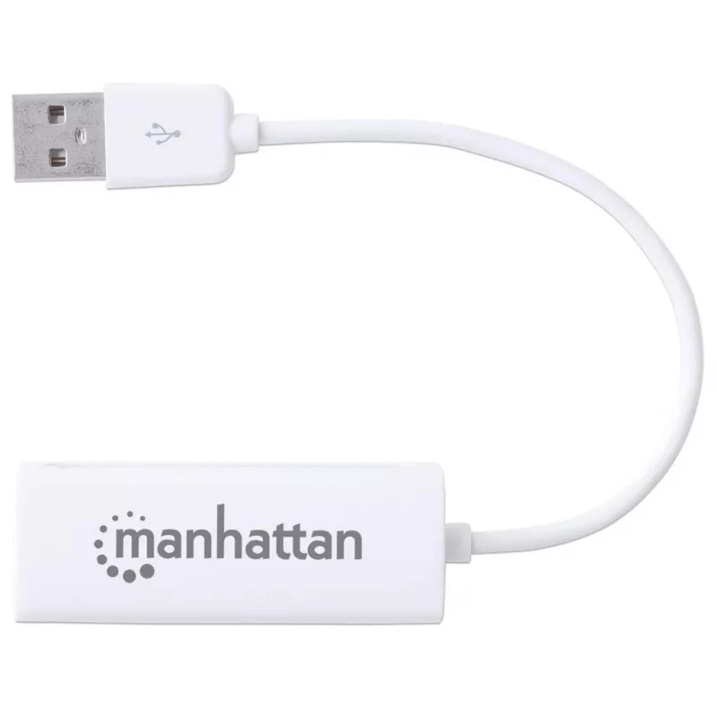 Manhattan 506731 adaptador de USB 2.0 para Fast Ethernet, de USB para RJ45, 10/100 Mbps, branco