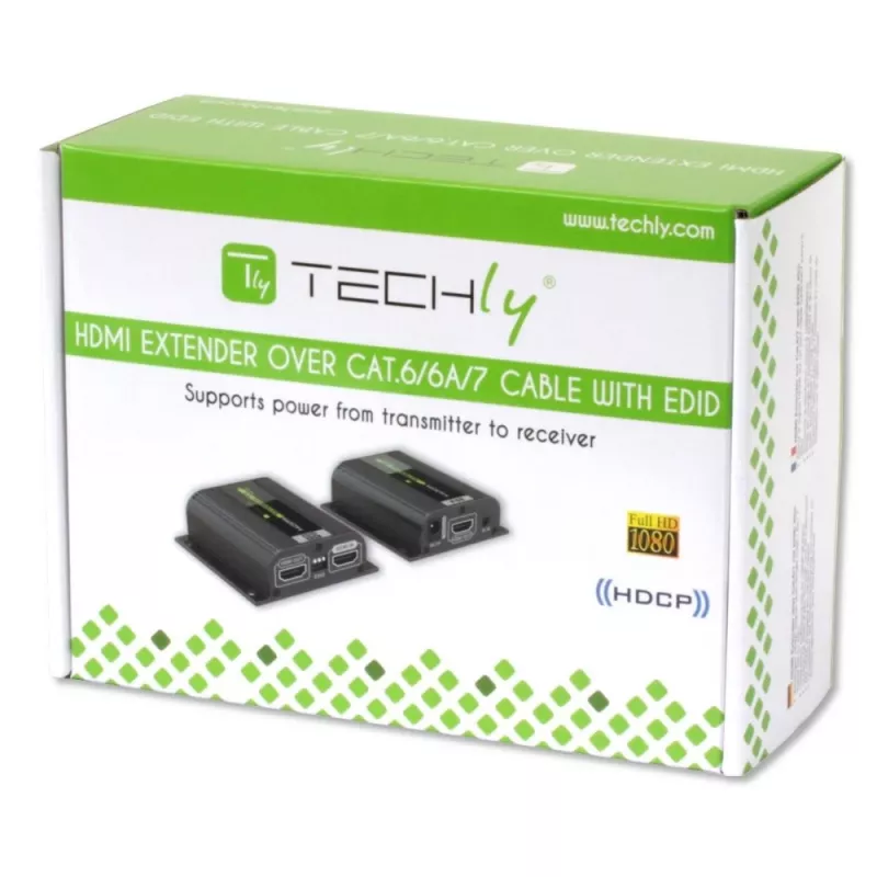 Extensor AV Techly IDATA EXT-E70POED transmissor e recetor AV preto