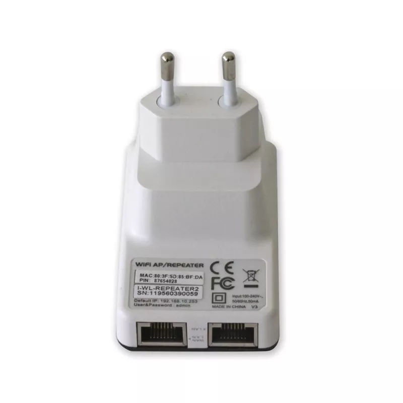 Techly I-WL-REPEATER2 (301078) mini router sem fios / repetidor 300N de tomada, Wi-Fi 4 (802.11n), 2,4 GHz, 300 Mbps