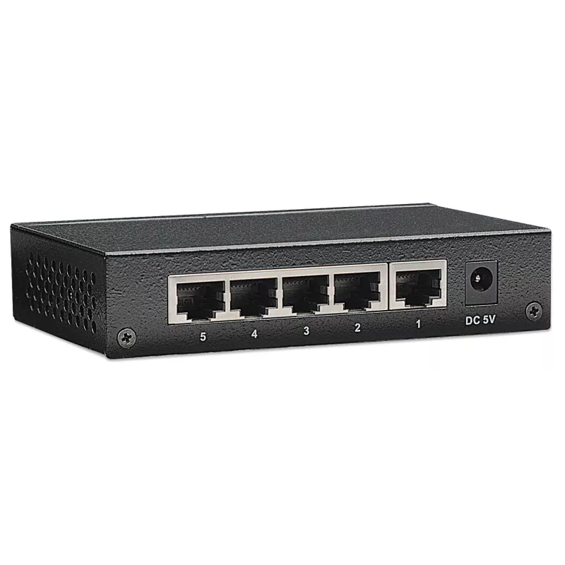 Switch Gigabit Ethernet 5 portas Intellinet, tamanho de secretária, caixa de metal, IEEE 802.3az (Energy Efficient Ethernet)