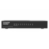 QNAP QSW-1108-8T-R2 comutador de rede não gerido, 8x 2,5GbE RJ45 (10/100/1000/2500 Mbps), de secretária, sem ventoinha, preto e cinzento