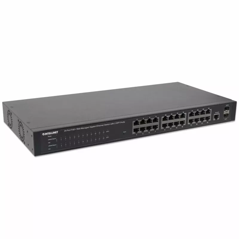 Switch gerido Intellinet 24 portas Gigabit Ethernet PoE+