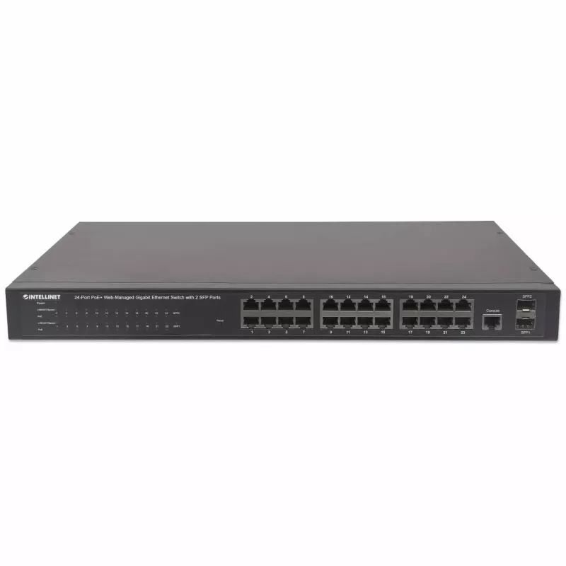 Switch gerido Intellinet 24 portas Gigabit Ethernet PoE+