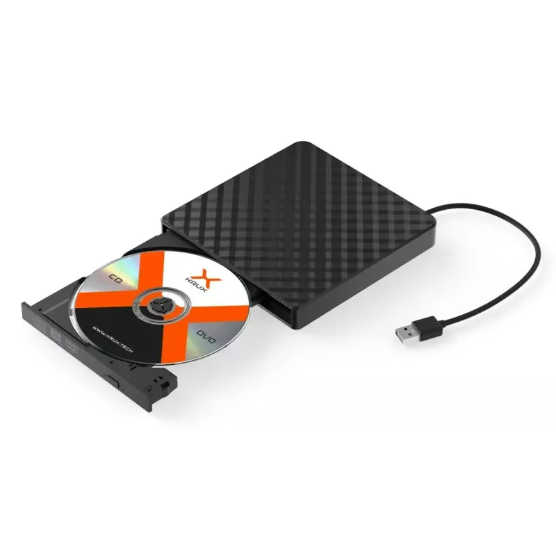 Unidade ótica externa DVD KRUX KRX0071 USB 3.0 portátil — DVD±RW, alimentada por USB