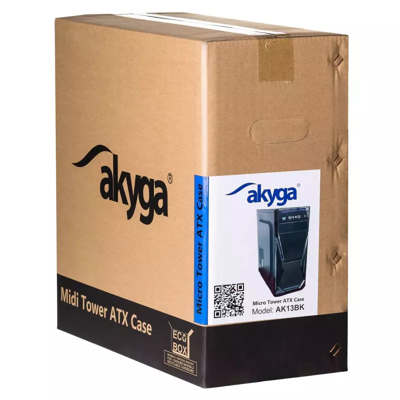 Akyga AK13BK caixa Micro Tower, ATX/Micro ATX/Mini ITX, preta