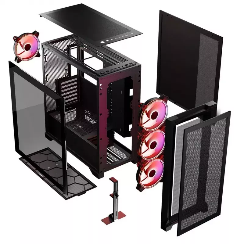 Caixa Modecom Volcano Expanse S Apex ARGB Midi, preta