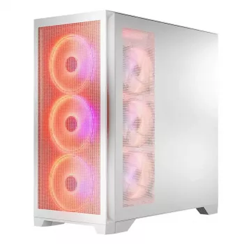 Caixa de PC MODECOM VOLCANO EXPANSE S APEX ARGB Midi Tower branca — vidro temperado, ARGB, suporta micro ATX, GPU até 430 mm
