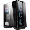 Caixa de computador gaming MSI MPG GUNGNIR 110R Mid Tower preta, USB 3.2 Gen2 Type C, 4x ventoinha ARGB 120mm, Mystic Light Sync, placa de controlo ARGB 1 para 6, 2x painéis de vidro temperado, ATX, mATX, mini-ITX