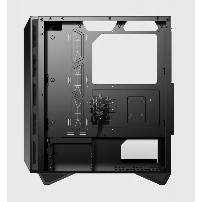 Caixa de computador gaming MSI MPG GUNGNIR 110R Mid Tower preta, USB 3.2 Gen2 Type C, 4x ventoinha ARGB 120mm, Mystic Light Sync, placa de controlo ARGB 1 para 6, 2x painéis de vidro temperado, ATX, mATX, mini-ITX