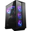 Caixa de computador gaming MSI MPG GUNGNIR 110R Mid Tower preta, USB 3.2 Gen2 Type C, 4x ventoinha ARGB 120mm, Mystic Light Sync, placa de controlo ARGB 1 para 6, 2x painéis de vidro temperado, ATX, mATX, mini-ITX