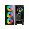 Caixa de PC SAVIO Prime X1 ARGB vidro Midi Tower preta – vidro temperado, ventoinha ARGB, suporte micro ATX/ATX