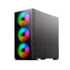 Caixa de PC SAVIO Prime X1 ARGB vidro Midi Tower preta – vidro temperado, ventoinha ARGB, suporte micro ATX/ATX