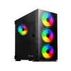 Caixa de PC SAVIO Prime X1 ARGB vidro Midi Tower preta – vidro temperado, ventoinha ARGB, suporte micro ATX/ATX