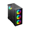 Caixa de PC SAVIO Prime X1 ARGB vidro Midi Tower preta – vidro temperado, ventoinha ARGB, suporte micro ATX/ATX