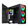 Caixa de PC SAVIO Prime X1 ARGB vidro Midi Tower preta – vidro temperado, ventoinha ARGB, suporte micro ATX/ATX